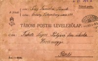 Fekete Lajoshoz írt levél az első világháborúban